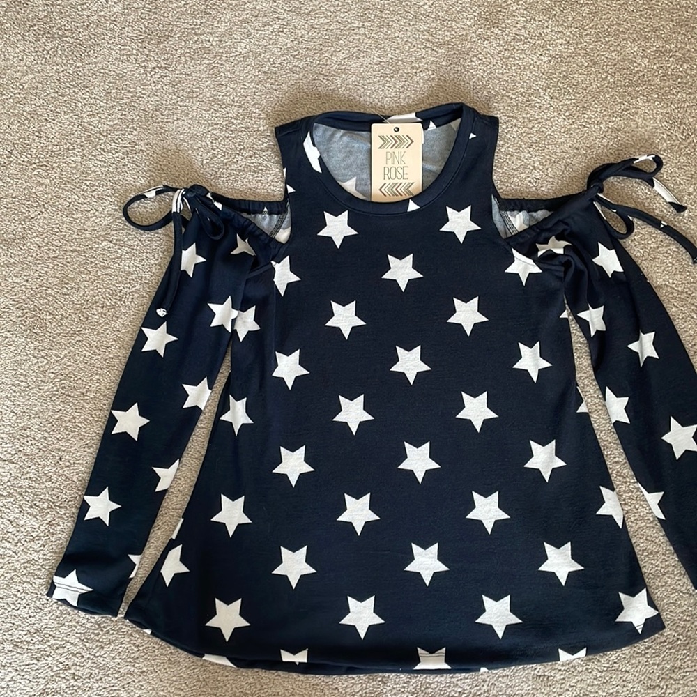 Pink Rose brand new cold shoulder Junior size small sweater